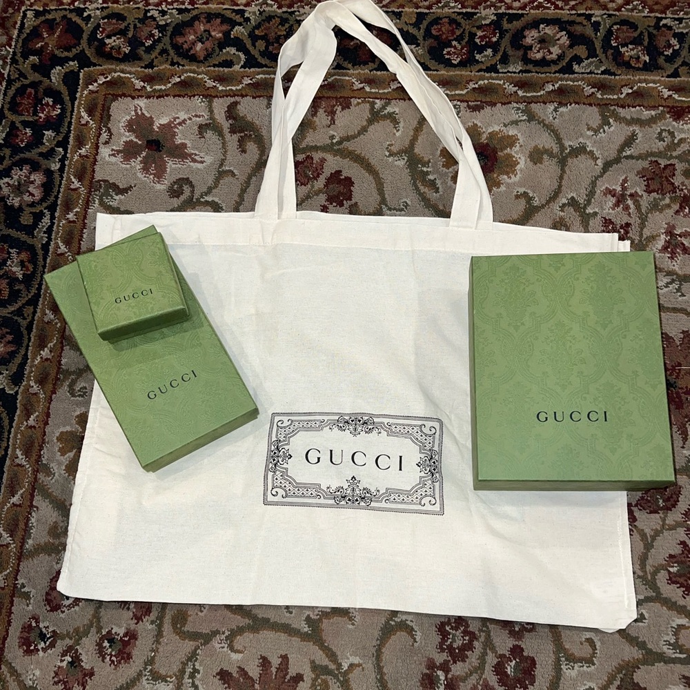 Empty Gucci Box Set with Complimentary Tote Bag